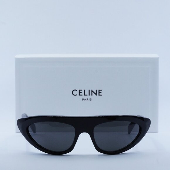 Celine CL40261I 01A Sunglasses Black Cat Eye Frame, Smoke Lenses - Picture 2 of 10